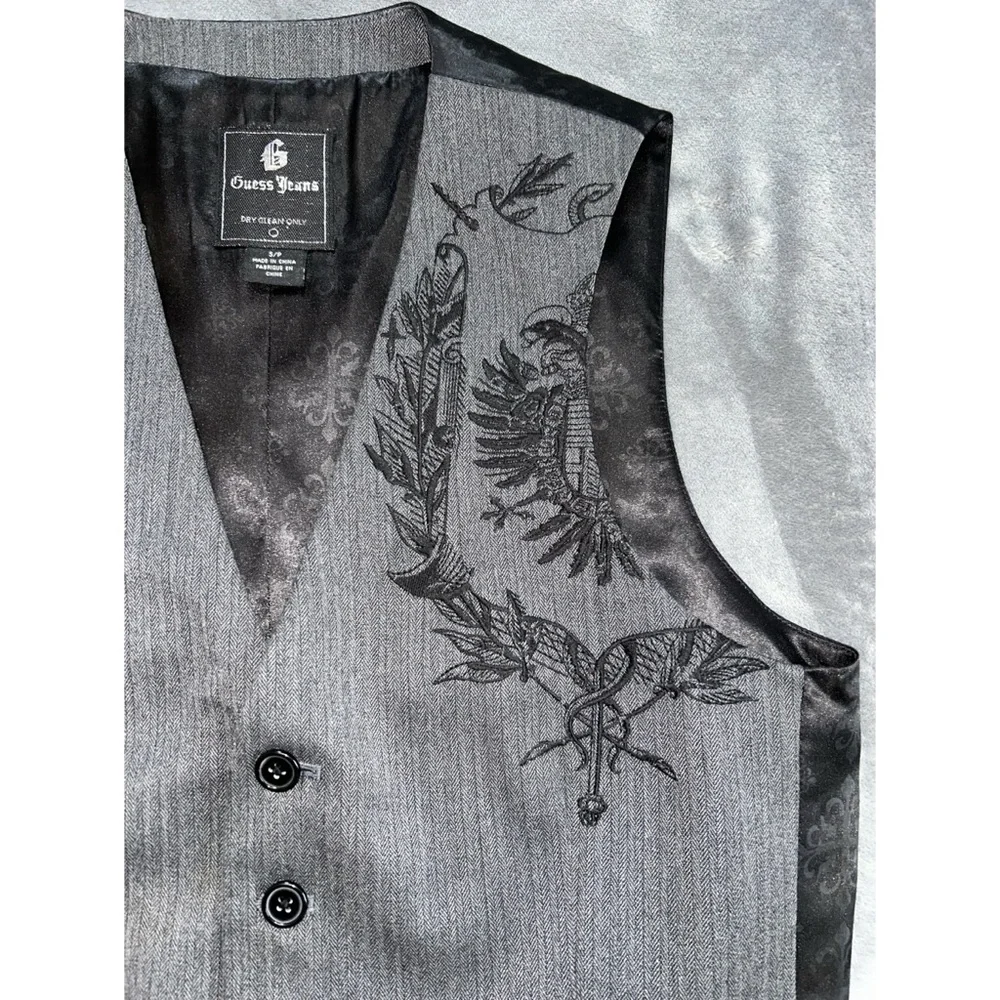 Guess Goth Vest with Embroidery